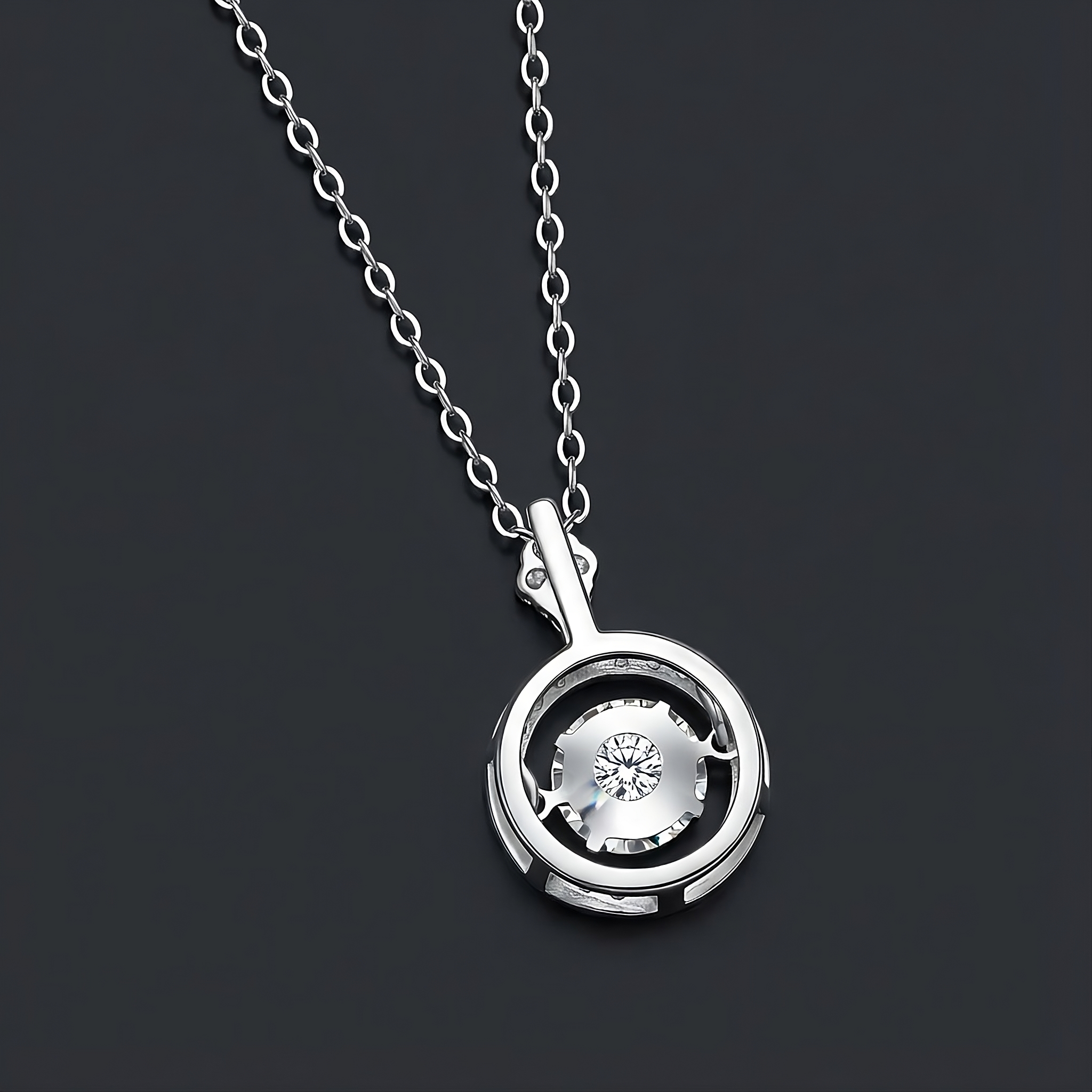 Toucher Collier Pendentif Moissanite en Argent S925, 1 Carat